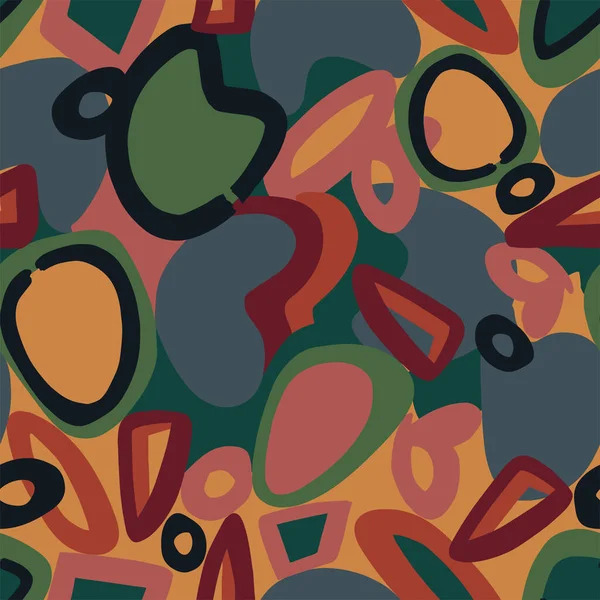 Vektör el çizimi soyut şekiller kolaj illüstrasyon motifsiz tekrarlanmayan moda ev yapımı kumaş baskı tekstil dijital sanat eserleri