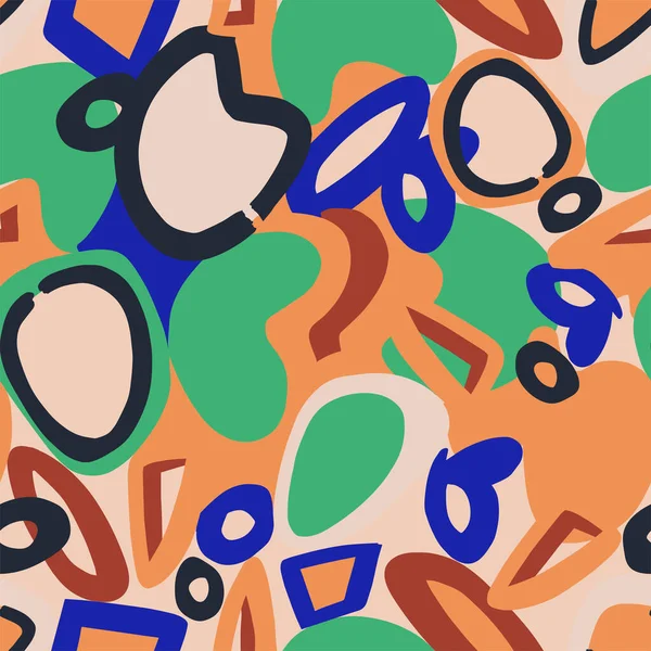 Vektör el çizimi soyut şekiller kolaj illüstrasyon motifsiz tekrarlanmayan moda ev yapımı kumaş baskı tekstil dijital sanat eserleri