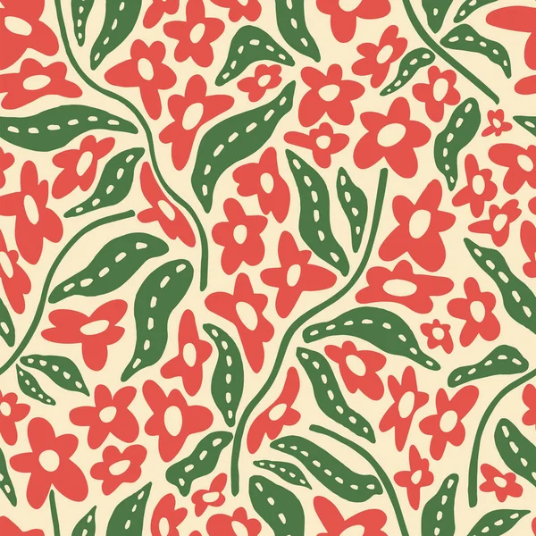 İskandinav el yapımı çiçek ve yaprak illüstrasyon tasarımı kusursuz tekrarlanmayan moda mutfak baskı kumaş tekstil dijital sanat eserleri 