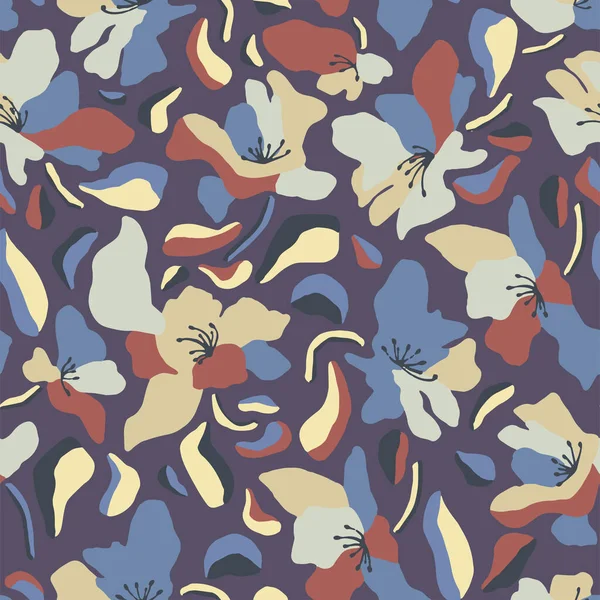 Vektör el çizimi çiçek çizimi motifi kusursuz tekrarlama motifi moda ve ev yapımı mutfak kumaşı dijital sanat eserleri