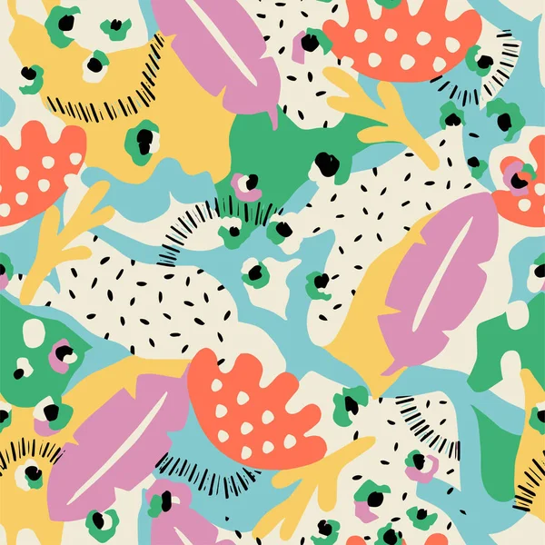 Vektör soyut doğası, tasvirlerden esinlenerek kusursuz tekrarlanmayan desenli moda desen desenli kumaş baskı dijital sanat eserleri oluşturur.