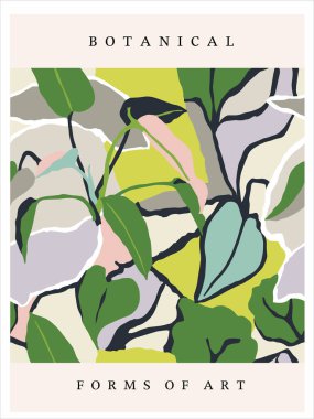 Vector abstract botanical nature inspired illustration art print digital artwork 