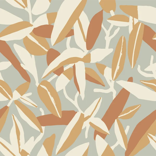 Vektör soyut yaprak çizimi kusursuz tekrarlanmayan desen moda ve ev dekoru kumaş baskı dijital sanat eserleri