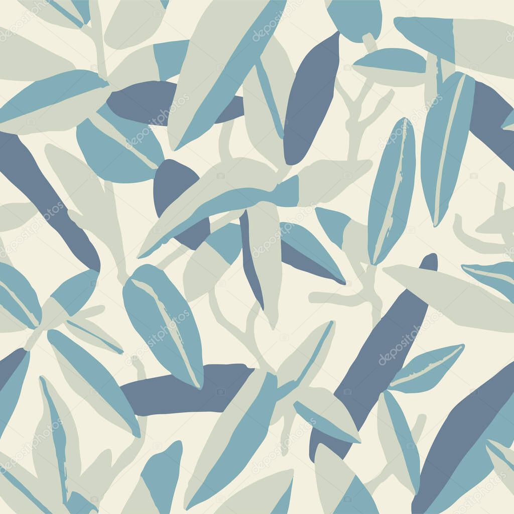 Vector abstract leaf illustration seamless repeat pattern fashion and home decor fabric print digital artwork