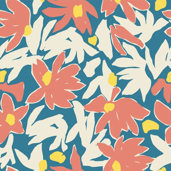 Vektör el çizimi çiçek çizimi kusursuz tekrarlanmayan desen moda ve ev dekoru kumaş baskı dijital sanat eserleri