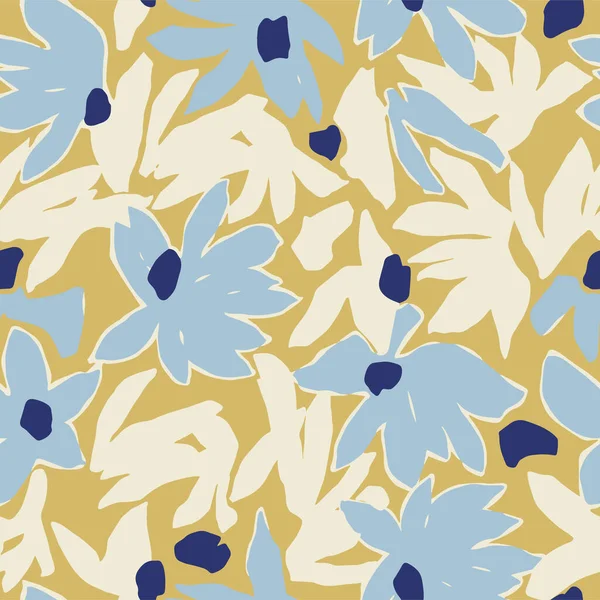 Vektör el çizimi çiçek çizimi kusursuz tekrarlanmayan desen moda ve ev dekoru kumaş baskı dijital sanat eserleri