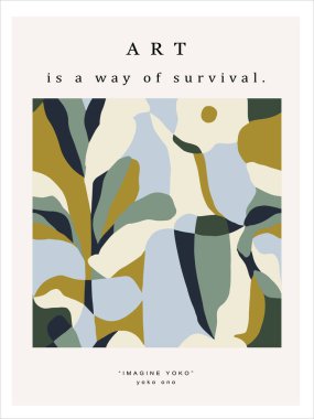 Vektör doğa temalı illüstrasyon çağdaş sanat poster dijital sanat eserleri 