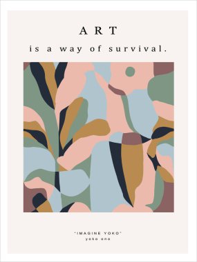 Vektör doğa temalı illüstrasyon çağdaş sanat poster dijital sanat eserleri 