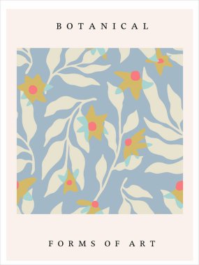 Vector leaf and flower layers illustration art poster digital artwork