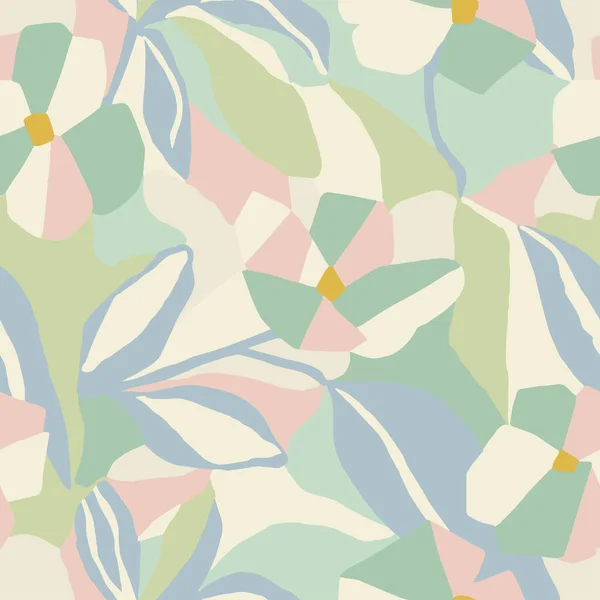Vector Abstract Layers Flower Illustration Seamless Repeat Pattern — Vetor de Stock