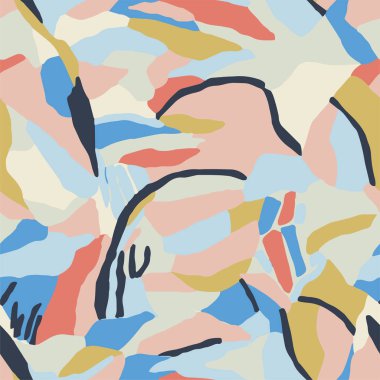 Vector abstract layers illustration seamless repeat pattern fashion and home decor fabric print design artwork