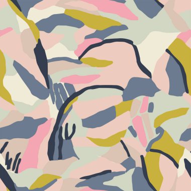 Vector abstract layers illustration seamless repeat pattern fashion and home decor fabric print design artwork