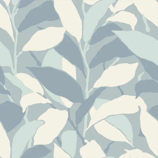 Vector Contemporary Art Leaf Illustration Seamless Repeat Pattern Fashion Home — Stockvektor