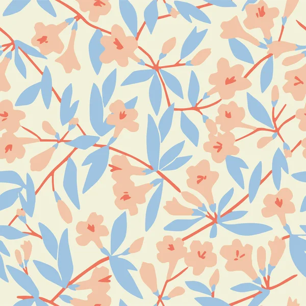 Vector cherry blossom illustration seamless repeat pattern