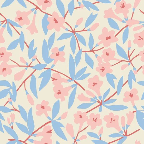 Vector cherry blossom illustration seamless repeat pattern