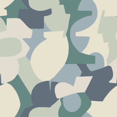 Vector contemporary modern geometric shapes  layers illustration seamless repeat pattern 