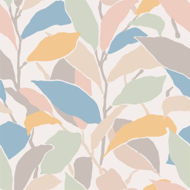 Vector contemporary art leaf illustration seamless repeat pattern fashion and home decor fabric print digital artwork