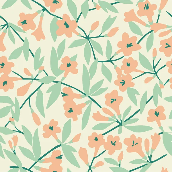 Vector cherry blossom illustration seamless repeat pattern
