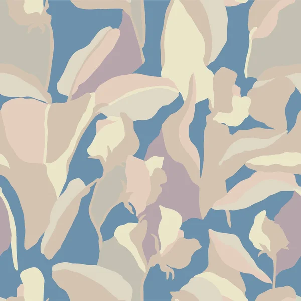 Vector Abstract Flower Illustration Seamless Repeat Pattern — Vetor de Stock