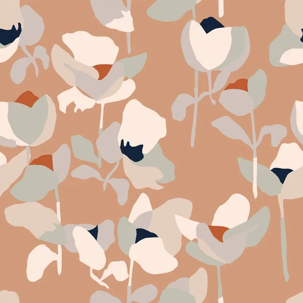 Illustration Vectorielle Abstraite Simple Fleur Motif Répété Sans Couture — Image vectorielle