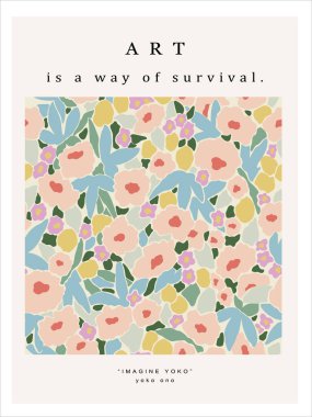 Vector ditsy çiçek illüstrasyon sanat afişi dijital sanat eseri