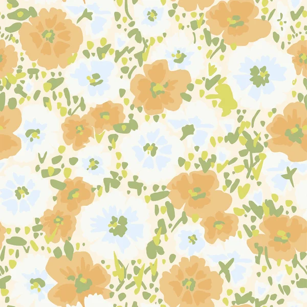 Illustration Vectorielle Fleurs Avec Motif Répétition Sans Couture Couleur Pastel — Image vectorielle