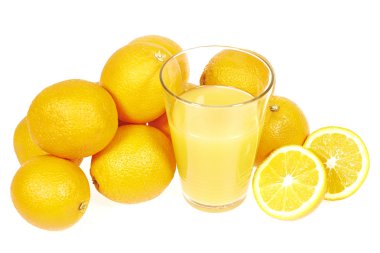 taze portakal suyu ve portakal (citrus sinensis)