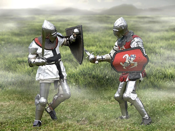 Middeleeuwse ridders — Stockfoto