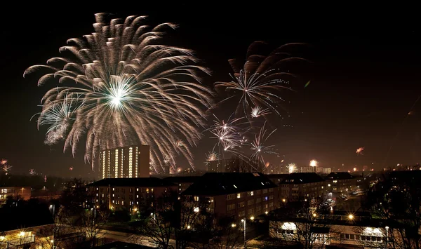 Fogos de artifício Ano Novo — Fotografia de Stock