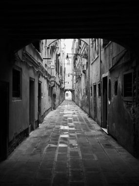 The beautiful town of Venice in black and white