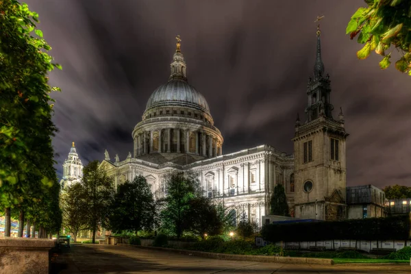 Londres Septiembre 2021 Fotografía Nocturna Catedral San Pablo Una Las —  Fotos de Stock