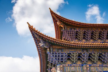 Şubat 2019. Dali, Çin. Üç Pagoda, Chongsheng tapınağında..