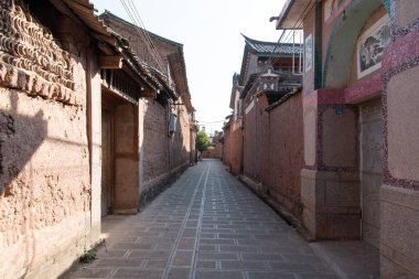 Şubat 2019. Çin 'in güneyindeki Yunnan' daki kırsal köy..