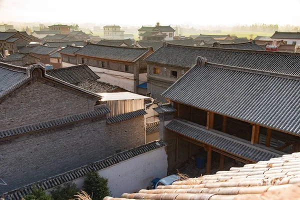 Fevereiro 2019 Telhados Uma Aldeia Rural Yunnan Sul China — Fotografia de Stock