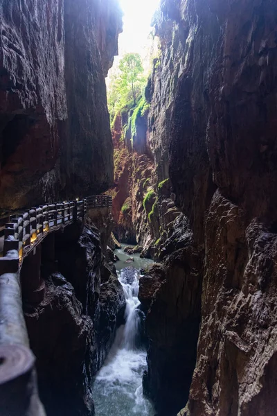 Fevereiro 2019 Jiuxiang Scenic Region Está Localizado Jiuxiang Hui Autonomous — Fotografia de Stock