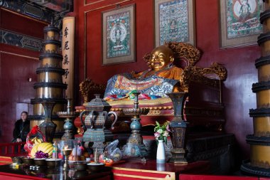 Pekin, 24 / 02 / 2019. Başkentin ruhani simgesi Lama Tapınağı olarak da bilinen Yonghe Gong 'dur.