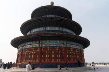 Pekin, 02.2019. Cennetin Tapınağı, İmparatorluk dönemindeki en önemli tapınaktı. Ming (MS 1368-1644) ve Qing (MS 1644-1911) hanedanları sırasında, her kış gündönümünde, imparator 