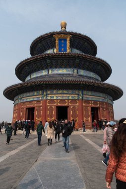 Pekin, 02.2019. Cennetin Tapınağı, İmparatorluk dönemindeki en önemli tapınaktı. Ming (MS 1368-1644) ve Qing (MS 1644-1911) hanedanları sırasında, her kış gündönümünde, imparator 
