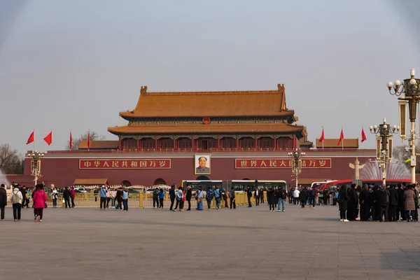 Februar 2020 Der Tiananmen Platz Ist Der Große Platz Peking — Stockfoto