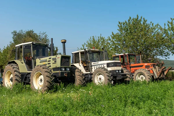 September 2020 Calestano Province Parma Italy Three Tractors Same Galaxy — Stock Photo, Image