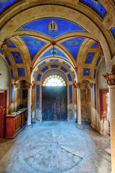 Setembro 2021 Itália Majestosa Entrada Afrescada Para Castelo Abandonado Urbex — Fotografia de Stock