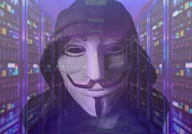 Görüntü anonim, siber saldırı tehdidi, hacker saldırısını temsil ediyor