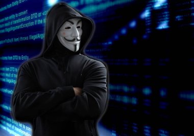 Görüntü anonim, siber saldırı tehdidi, hacker saldırısını temsil ediyor
