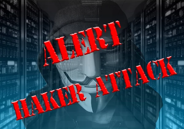 Obrázek Představující Anonymní Hrozbu Kybernetického Útoku Útok Hackerů — Stock fotografie