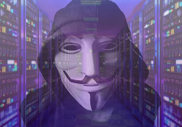 Görüntü anonim, siber saldırı tehdidi, hacker saldırısını temsil ediyor
