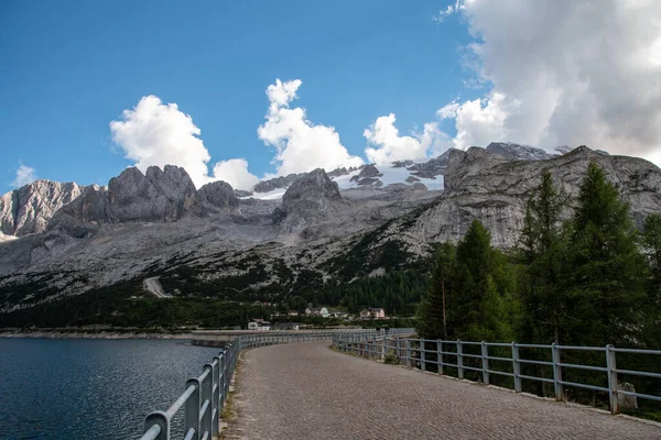 Septiembre 2021 Marmolada Vista Desde Lago Fedaia Grupo Montañoso Los —  Fotos de Stock