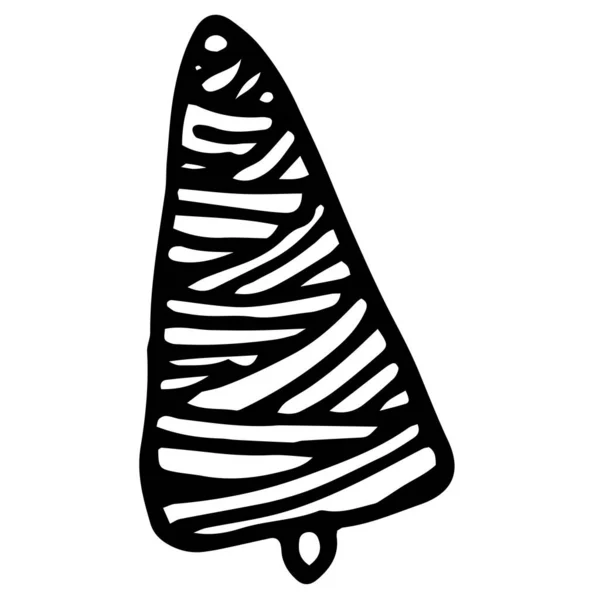 Christmas Tree Stylized Triangular Shape Christmas Tree Drawn Style Doodle — Stock Vector