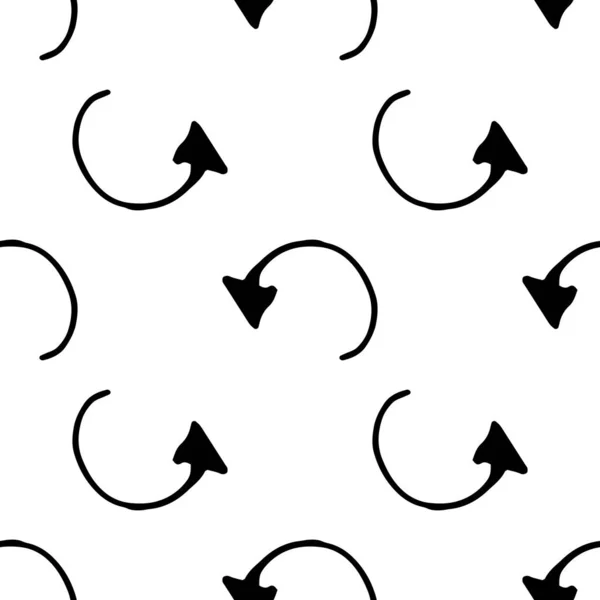 Modèle Flèche Ronde Motif Sans Couture Flèches Style Doodle Dessinées — Image vectorielle