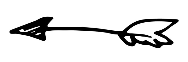 Векторная Стрела Нарисованные Каракули Винтажном Стиле Стрелы Треугольным Острым Узорчатым — стоковый вектор