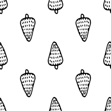 Noel ağacı ikonundan bir desen. Üç köşeli bir Noel ağacının kusursuz deseni, kısa dikey darbelerle bir karalama tarzında çizilmiş, izole edilmiş siyah bir çizgi bir etiket dizaynı için beyaz bir arka planda yer almaktadır